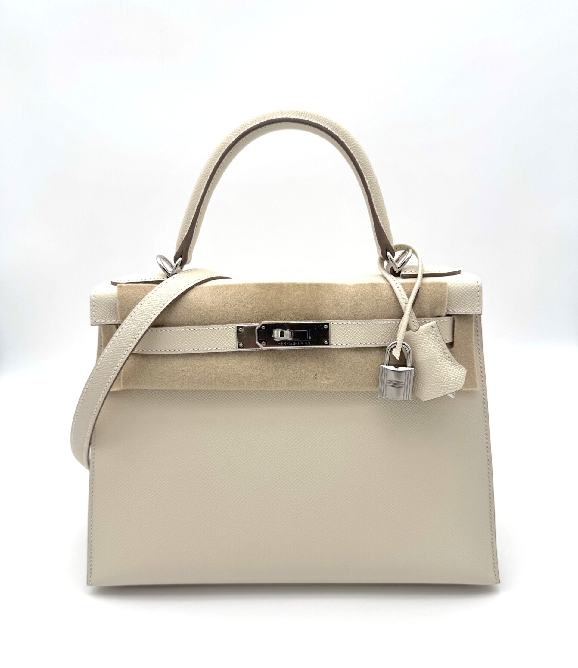 HB0030_01 Kelly 28 Epsom Sellier Craie PHW - Image 1