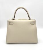 Kelly 28 Epsom Sellier Craie PHW - Image 2