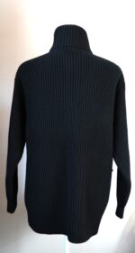Wool Knit Cardigan with H Leather Pockets Black Size 36 - Image 2