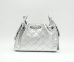 Mini 25 Handbag Metallic Grained Calfskin Silver - Image 2