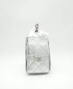Mini 25 Handbag Metallic Grained Calfskin Silver - Image 5