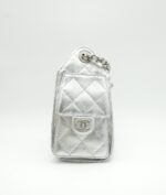 Mini 25 Handbag Metallic Grained Calfskin Silver - Image 6