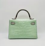 Kelly 20 Sellier Matte Alligator Vert D'eau / Gris Perle GHW - Image 2