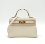 Kelly 20 Epsom Sellier Craie GHW