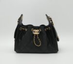 Mini 25 Handbag Grained Calfskin Black GHW