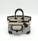 Birkin 25 Cargo Ecru Toile / Noir Swift PHW Limited Edition - Image 3