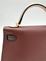 Kelly 20 Epsom Sellier Tricolor Terre / Craie / Ebene GHW - Image 6