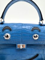 Kelly Doll Matte Alligator Bleu Zellige / Caban Touch PHW - Image 2