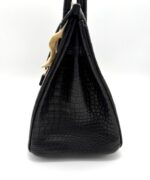 Birkin 30 Matte Porosus Crocodile Black GHW - Image 3