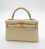 Kelly 20 Sellier Matte Alligator Vanille GHW - Image 3