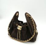 Mini 25 Handbag Suede Dark Brown GHW - Image 3