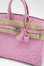 Birkin 25 Retourne Ostrich Bubblegum PHW - Image 4