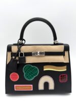 Kelly 25 Sellier Broderie Colla Swift / Alligator Black PHW - Image 3