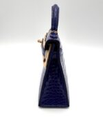 Kelly 20 Sellier Shiny Alligator Bleu Electrique GHW - Image 4