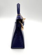 Kelly 20 Sellier Shiny Alligator Bleu Electrique GHW - Image 5