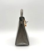 Kelly 20 Sellier Shiny Niloticus Lizard Gris Foncé PHW - Image 7