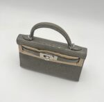 Kelly 20 Sellier Shiny Niloticus Lizard Gris Foncé PHW - Image 5