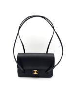 Shiny Caviar Mini Preppy Coco Flap Bag Black GHW