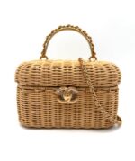 Braided Rattan Vanity Case Beige GHW