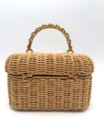 Braided Rattan Vanity Case Beige GHW - Image 2