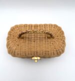 Braided Rattan Vanity Case Beige GHW - Image 3