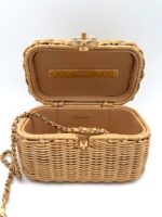 Braided Rattan Vanity Case Beige GHW - Image 4
