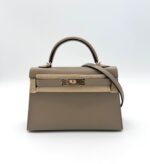 Kelly 20 Chevre Mysore Sellier Gris T Permabrass