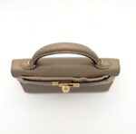 Kelly 20 Chevre Mysore Sellier Gris T Permabrass - Image 5