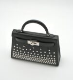 Kelly 20 Clouté Box Leather Black PHW - Image 3