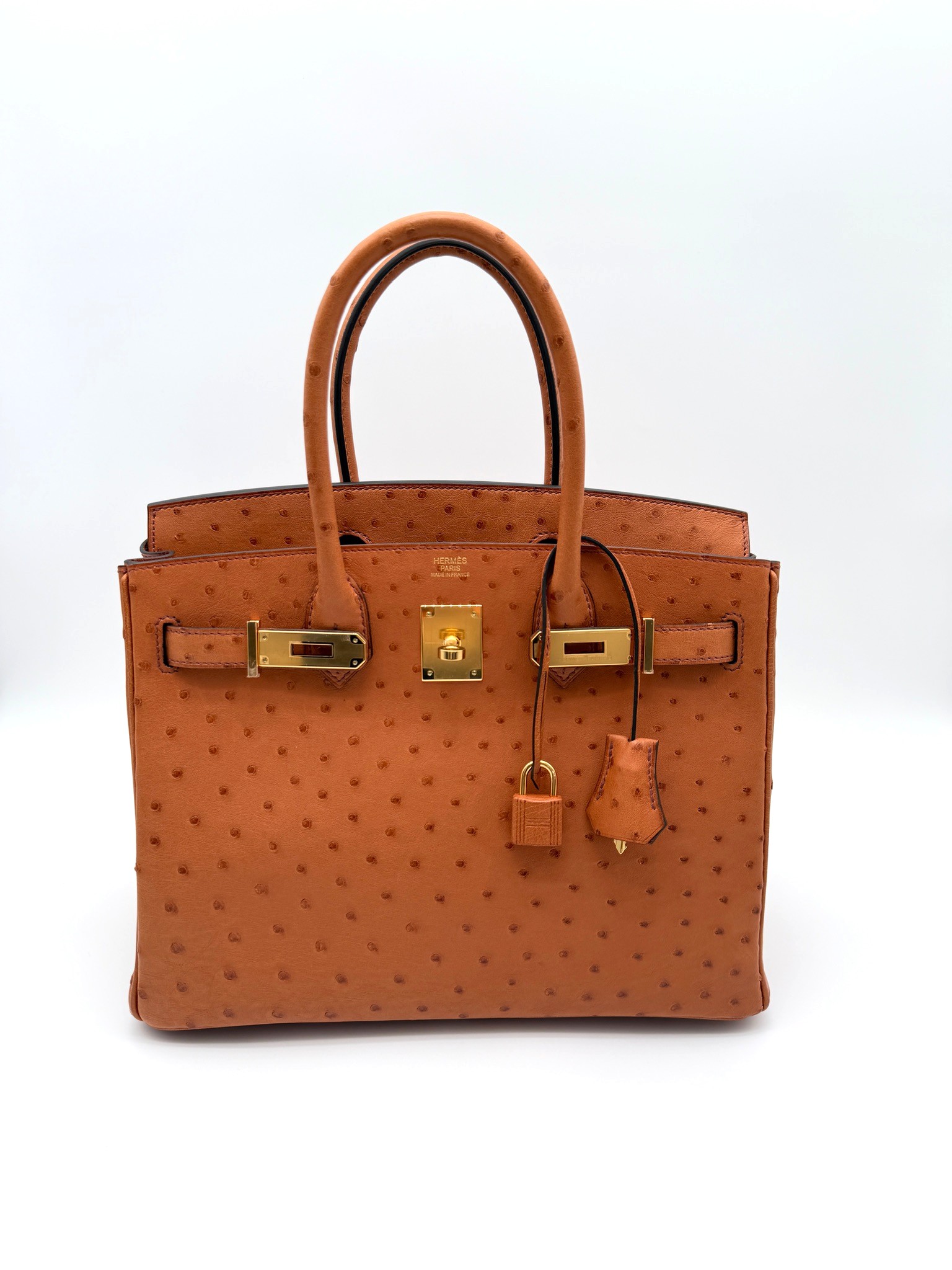 HB00274_01 Birkin 30 Retourne Ostrich Cognac GHW - Image 1