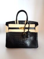 Birkin 25 Retourne Matte Alligator Noir GHW