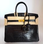 Birkin 25 Retourne Matte Alligator Noir GHW - Image 3