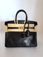 Birkin 25 Retourne Matte Alligator Noir GHW - Image 4