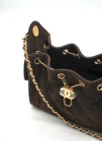 Mini 25 Handbag Suede Dark Brown GHW - Image 6