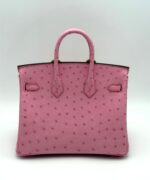 Birkin 25 Retourne Ostrich Bubblegum PHW - Image 2