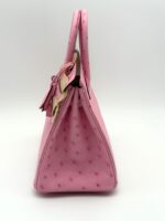 Birkin 25 Retourne Ostrich Bubblegum PHW - Image 3