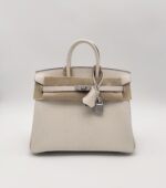 Birkin 25 Chevre Retourne Nata / Rose Sakura Stitching PHW