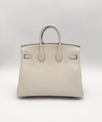 Birkin 25 Chevre Retourne Nata / Rose Sakura Stitching PHW - Image 2