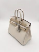 Birkin 25 Chevre Retourne Nata / Rose Sakura Stitching PHW - Image 3