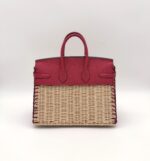 Picnic Birkin 25 Swift Framboise & Osier Wicker Limited Edition PHW - Image 2
