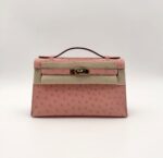 Kelly Pochette Ostrich Terre Cuite GHW